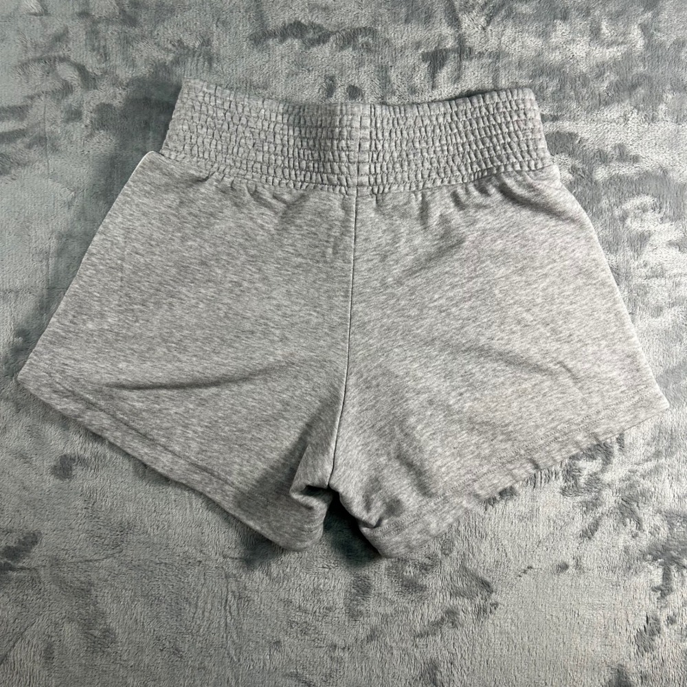 Adidas Women Shorts Gray Smocked Waist Athletic Logo Tape XS - Picture 7 of 7